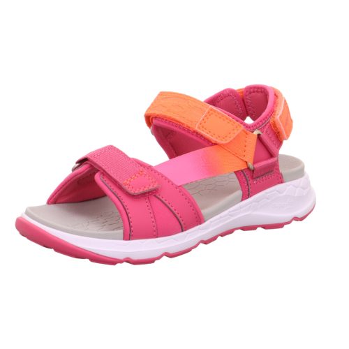 Púderlila lány Superfit Criss Cross sportos szandál pink-narancs