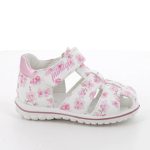 Primigi kislány zárt orrú baba szandál fehér alapon rózsaszín apróvirág mintával