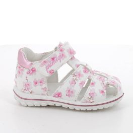 Primigi kislány zárt orrú baba szandál fehér alapon rózsaszín apróvirág mintával
