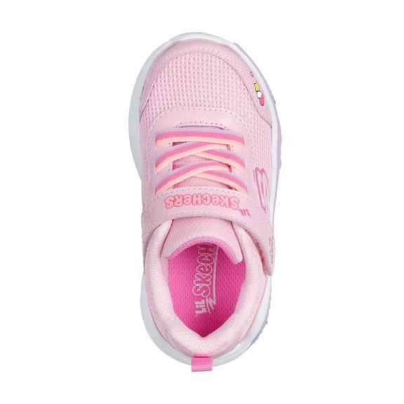 Skechers kislány sportcipő rózsaszínben cuki csajos mintákkal