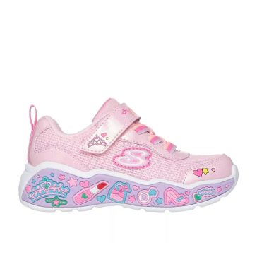 Skechers kislány sportcipő rózsaszínben cuki csajos mintákkal