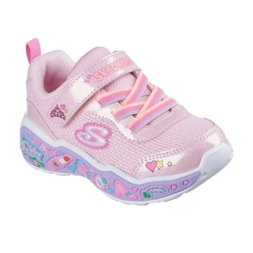 Skechers kislány sportcipő rózsaszínben cuki csajos mintákkal