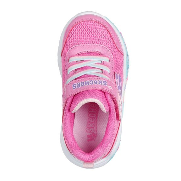 Skechers kislány sportcipő rózsaszínben cuki csajos mintákkal