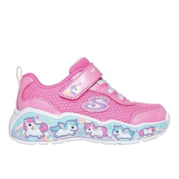 Skechers kislány sportcipő rózsaszínben cuki csajos mintákkal