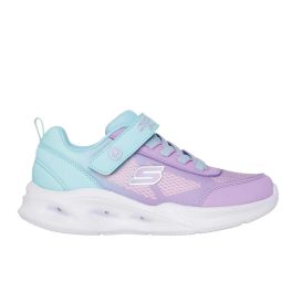   Skechers Sola Glow lány világító sportcipő türkiz-levendula