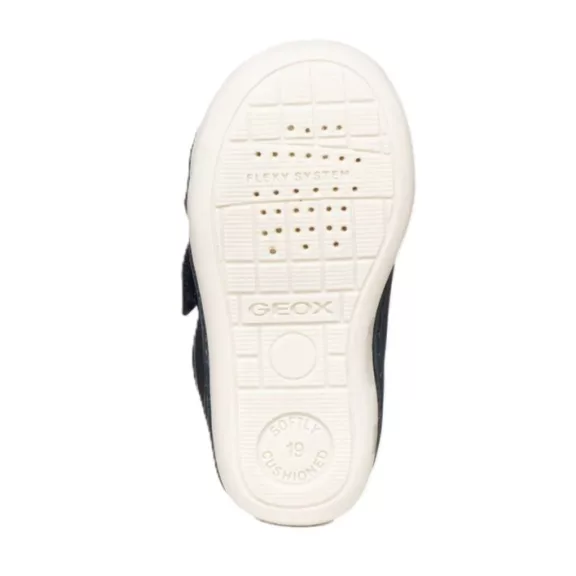 Geox Tutim puha babacipő sötétkék békás mintával Geox Tutim puha babacipő sötétkék békás mintával