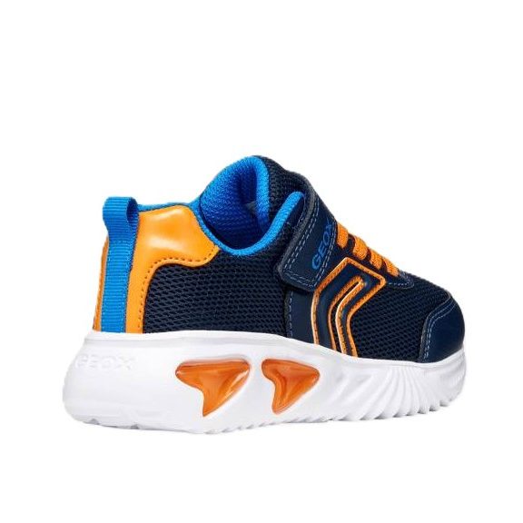Geox Assister villogó fiú sportcipő sötétkék és narancssárga színben